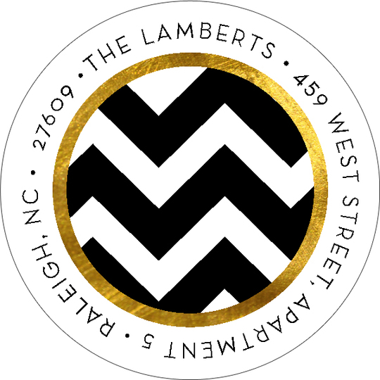 Modern Chevron Round Address Labels